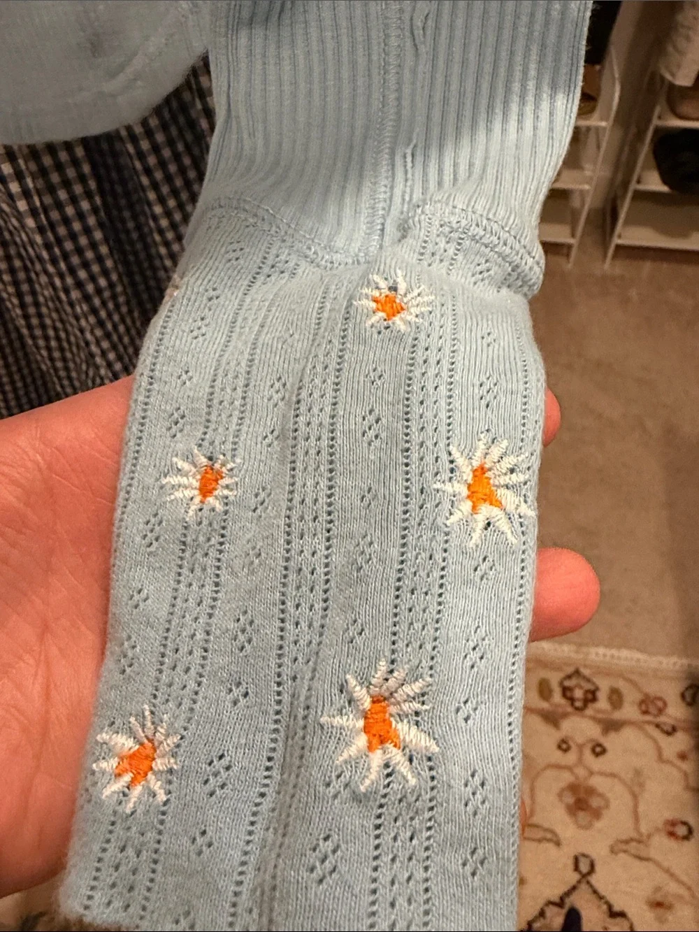 We The Free Light Blue Ribbed Button Henley - Picture 3 of 3